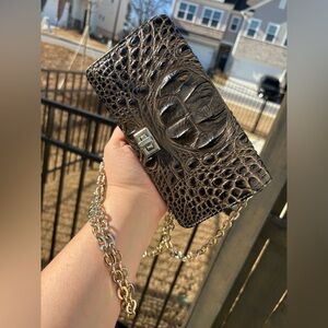 😳🚨SALE🚨😳 ❤️‍🔥EUC BRAHMIN GRAPHITE MELBOURNE HARLEY CROSSBODY 🌲🎁